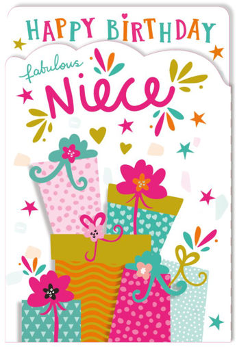 Picture of FABULOUS NIECE BIRTHDAY FOLD-OUT ZIG ZAG CARD